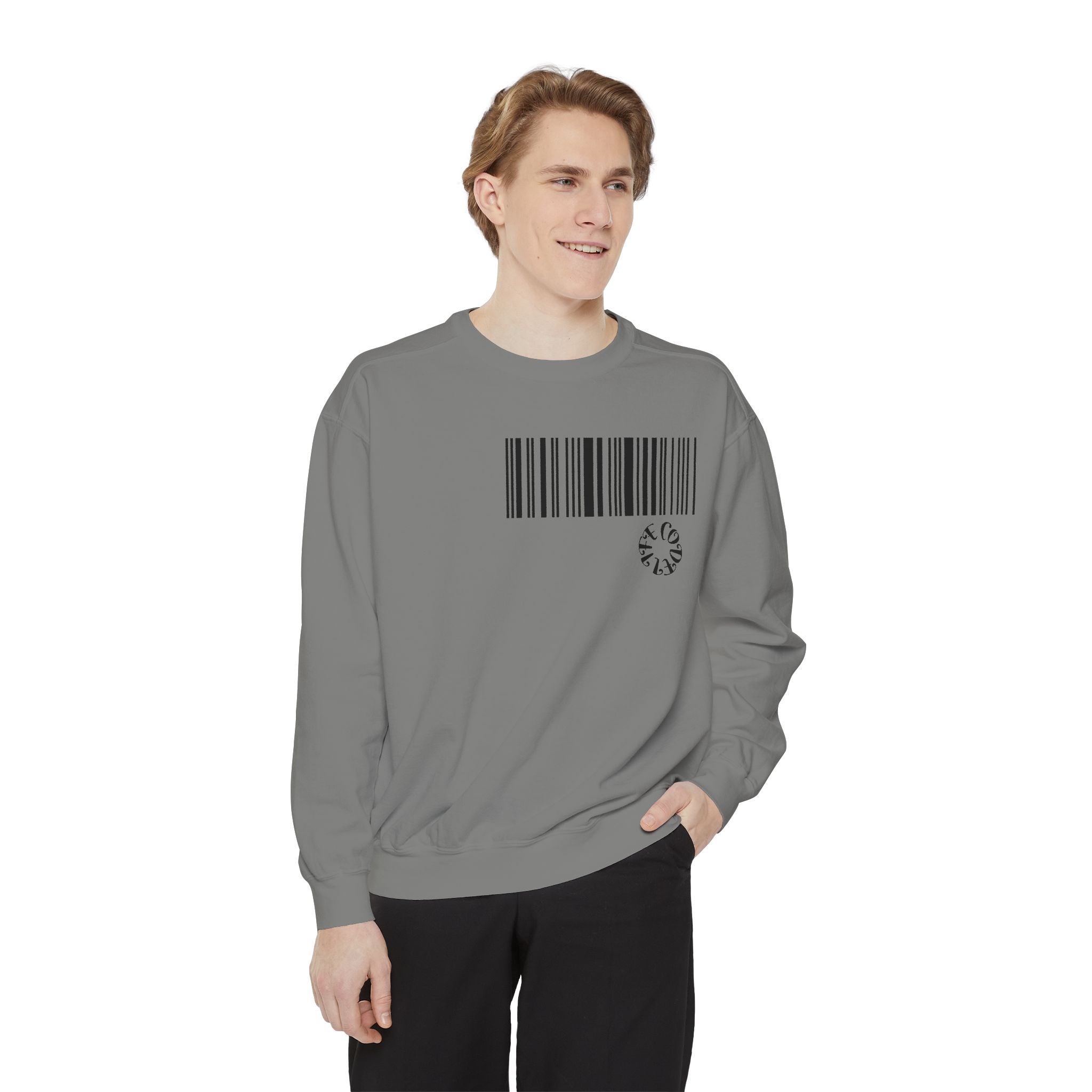 Barcode & Heartbeat Unisex Sweatshirt, Trendy Gift for Him/Her, Casual Wear, Cozy Loungewear, Perfect for Birthdays/Anniversaries/1