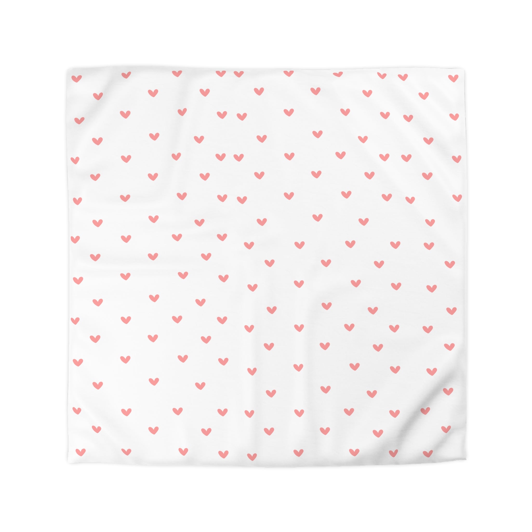 Cute Hearts Microfiber Duvet Cover, Romantic Bedding, Gift for Newlyweds, Cozy Bedroom Decor, Valentine's Day Home Accessory