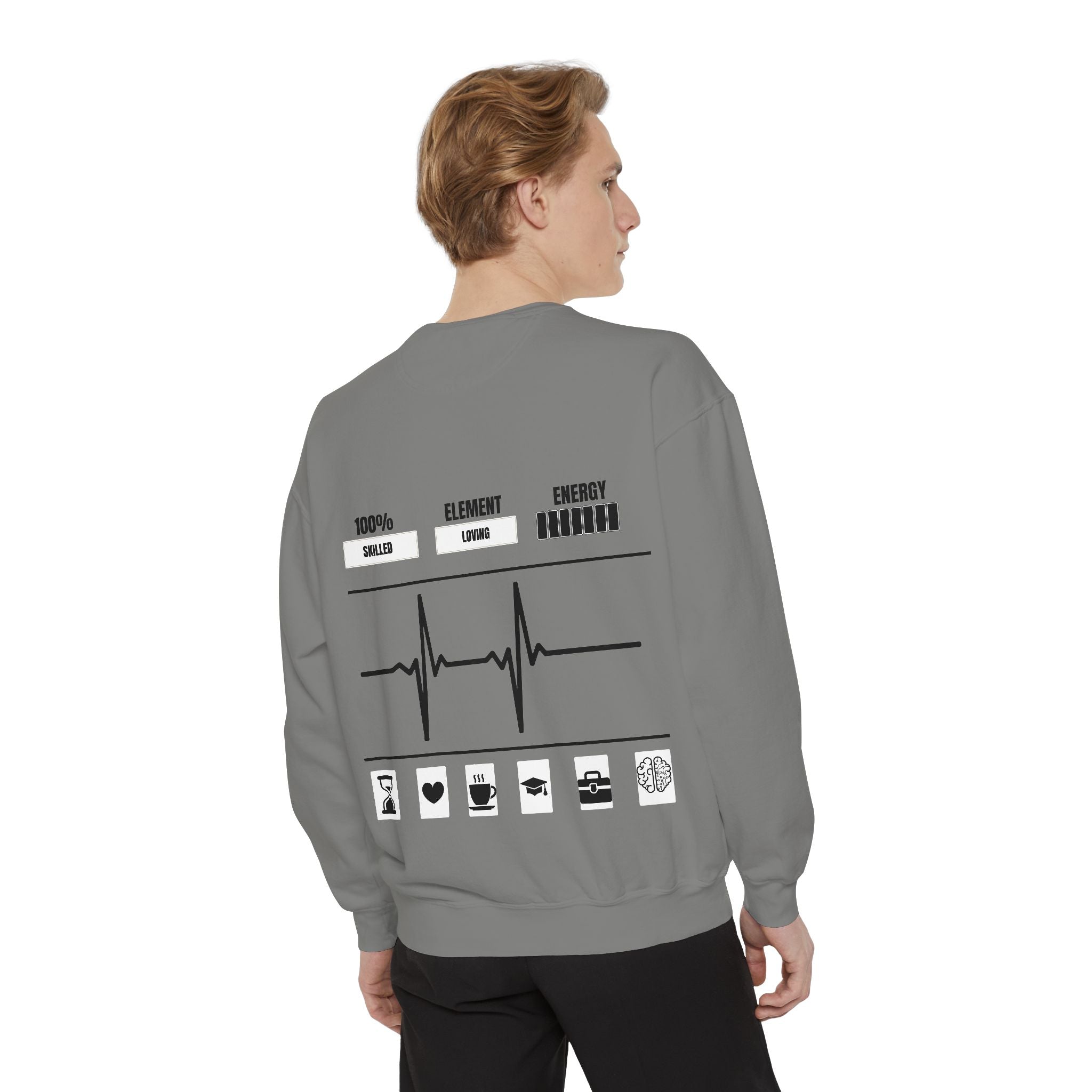 Barcode & Heartbeat Unisex Sweatshirt, Trendy Gift for Him/Her, Casual Wear, Cozy Loungewear, Perfect for Birthdays/Anniversaries/1