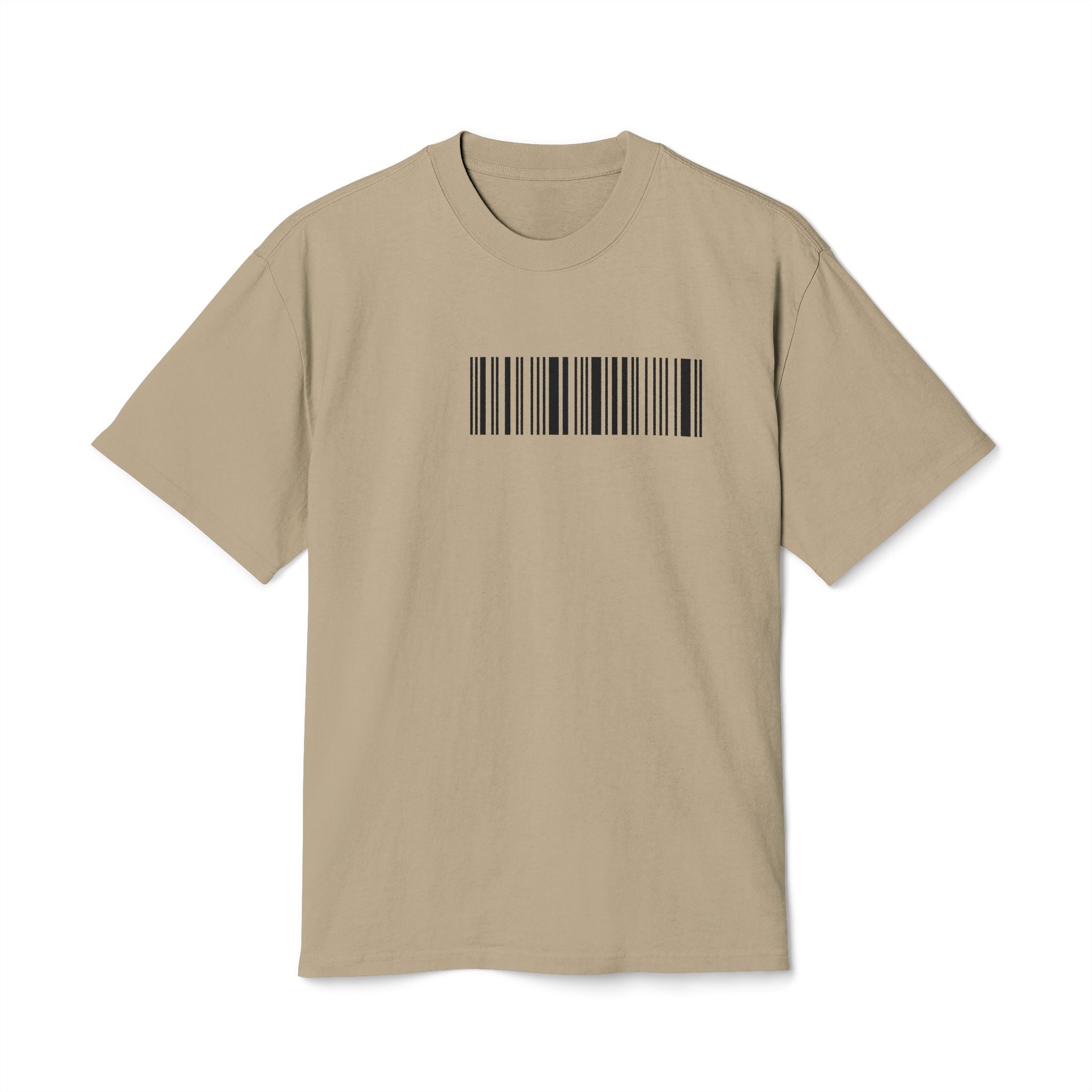 Unisex Heavy Faded Tee with Barcode & Life Design | Casual Wear, Gift for Him/Her, Aesthetic Tee, Everyday Comfort, Trendy Fashion