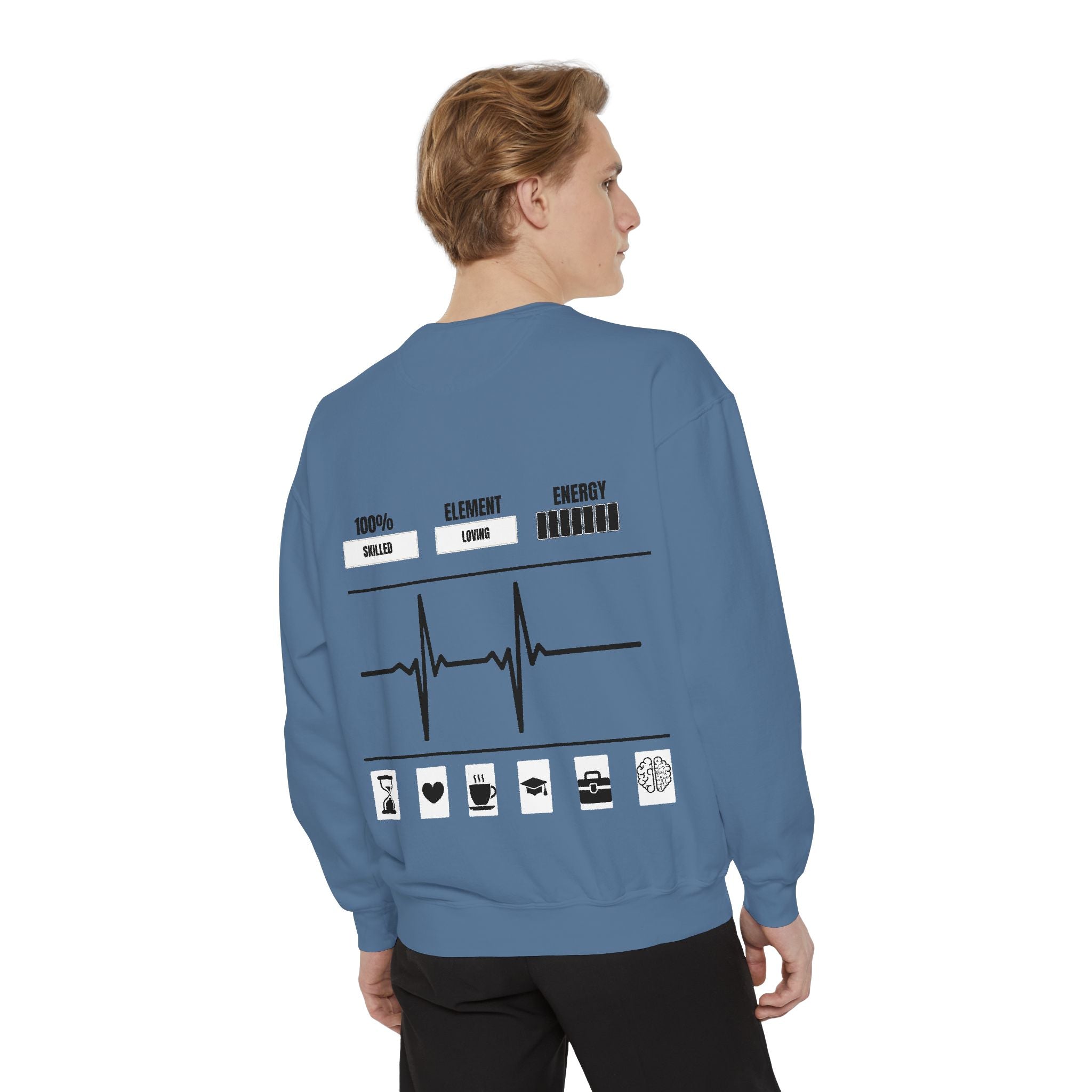 Barcode & Heartbeat Unisex Sweatshirt, Trendy Gift for Him/Her, Casual Wear, Cozy Loungewear, Perfect for Birthdays/Anniversaries/1