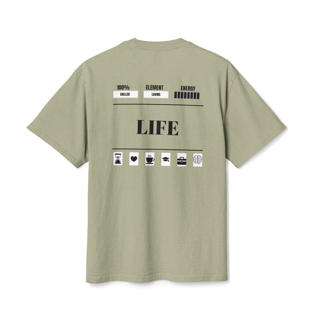 Unisex Heavy Faded Tee with Barcode & Life Design | Casual Wear, Gift for Him/Her, Aesthetic Tee, Everyday Comfort, Trendy Fashion