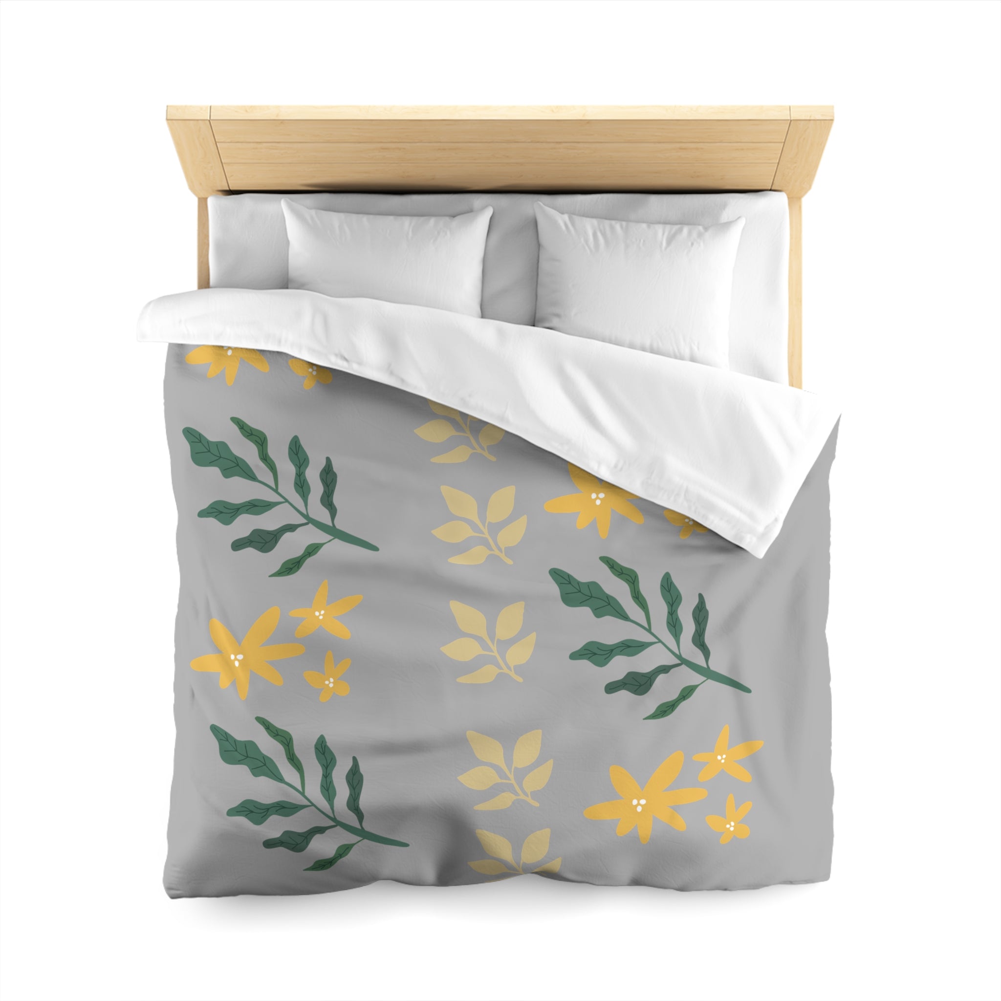 Floral Microfiber Duvet Cover, Cozy Bedroom Decor, Botanical Bedding, Spring Home Textile, Perfect Gift for Nature Lovers