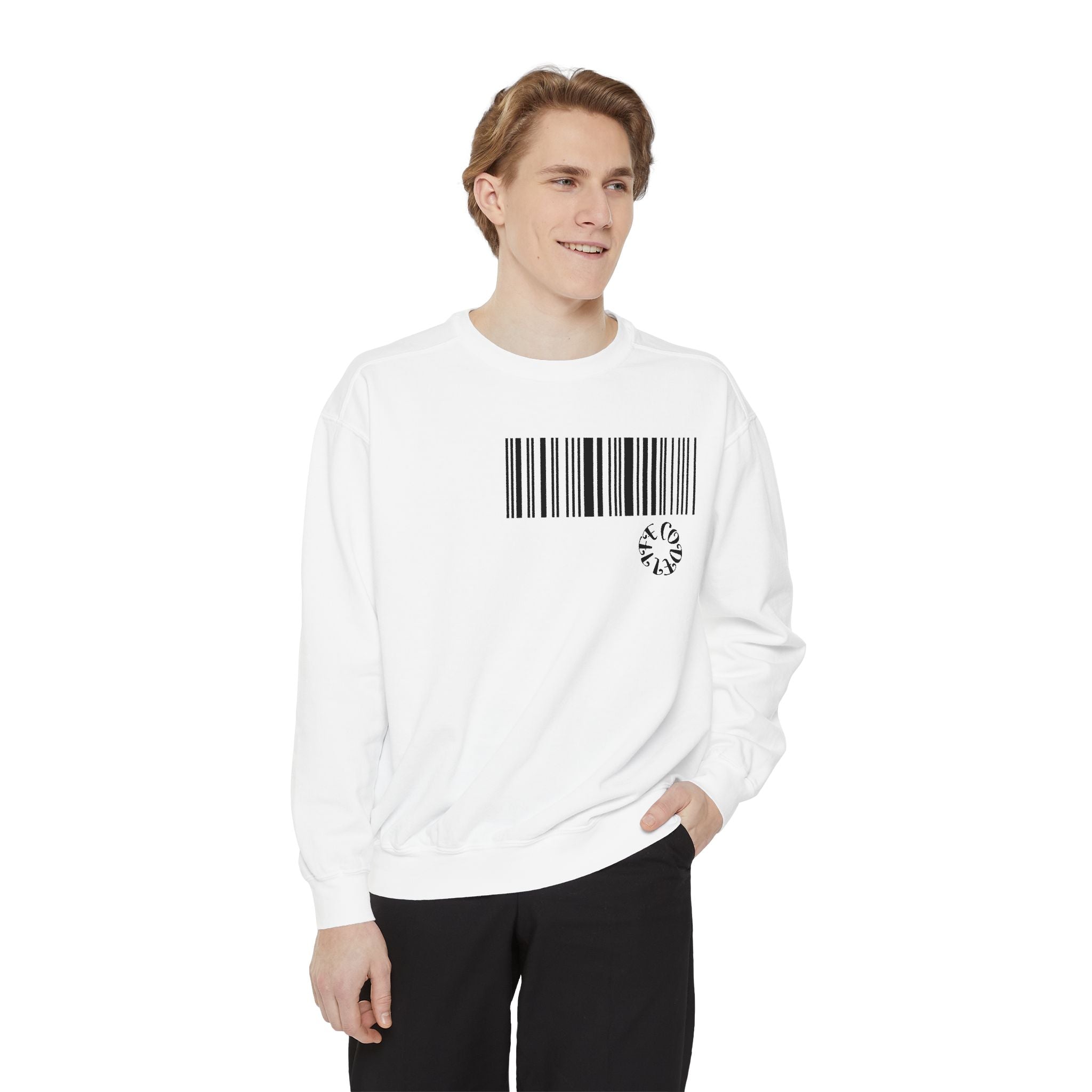 Barcode & Heartbeat Unisex Sweatshirt, Trendy Gift for Him/Her, Casual Wear, Cozy Loungewear, Perfect for Birthdays/Anniversaries/1