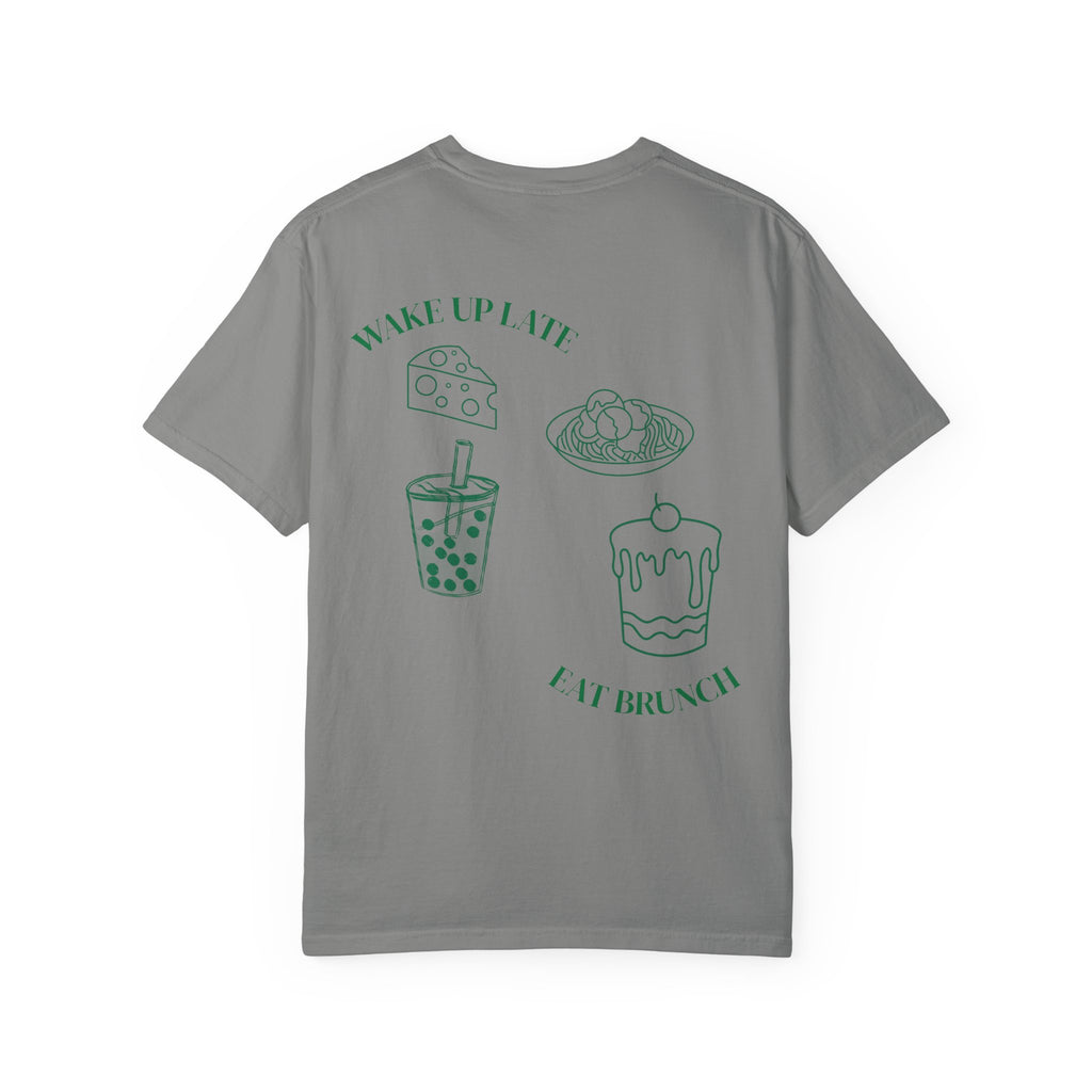 Brunch Vibes T-Shirt, Unisex Garment-Dyed Tee, Perfect for Lazy Mornings & Brunch Lovers, Gift for Foodies, Fun Weekend Wear|