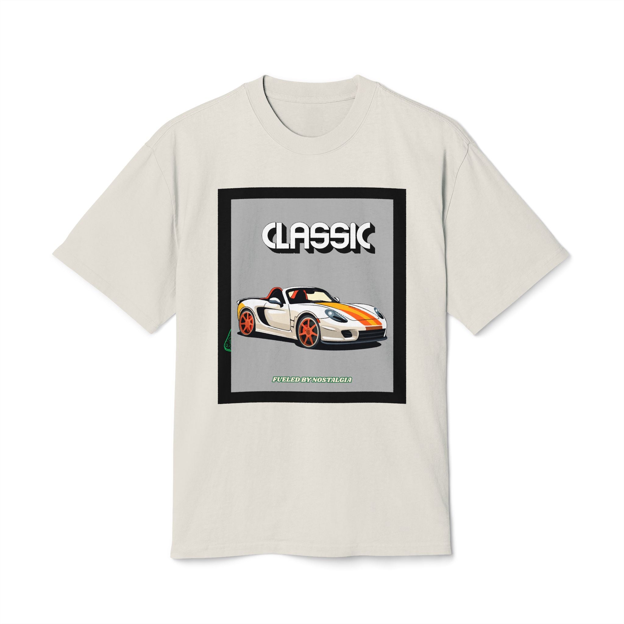 Classic Car Graphic Tee for Auto Enthusiasts, Vintage Style Shirt, Unisex Heavy Faded Tee, Gift for Car Lovers, Customizable Back