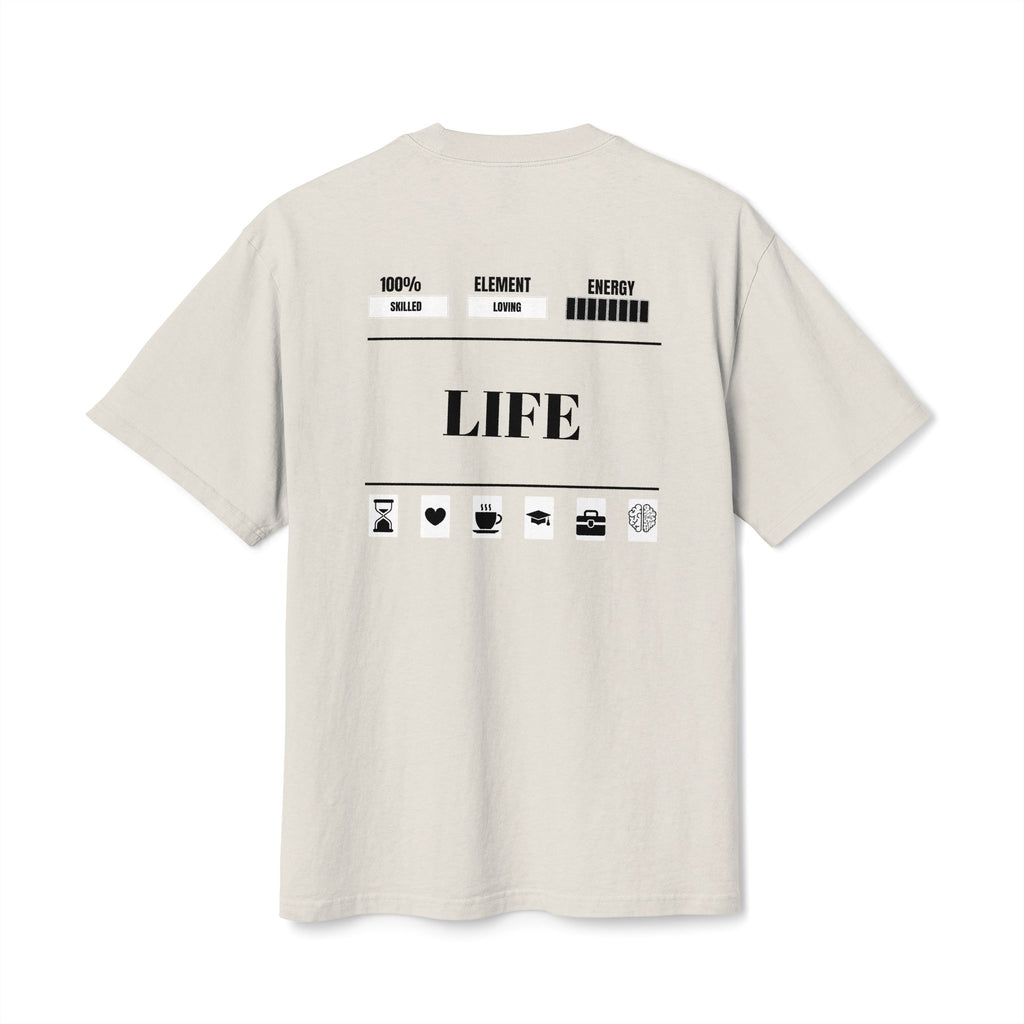 Unisex Heavy Faded Tee with Barcode & Life Design | Casual Wear, Gift for Him/Her, Aesthetic Tee, Everyday Comfort, Trendy Fashion