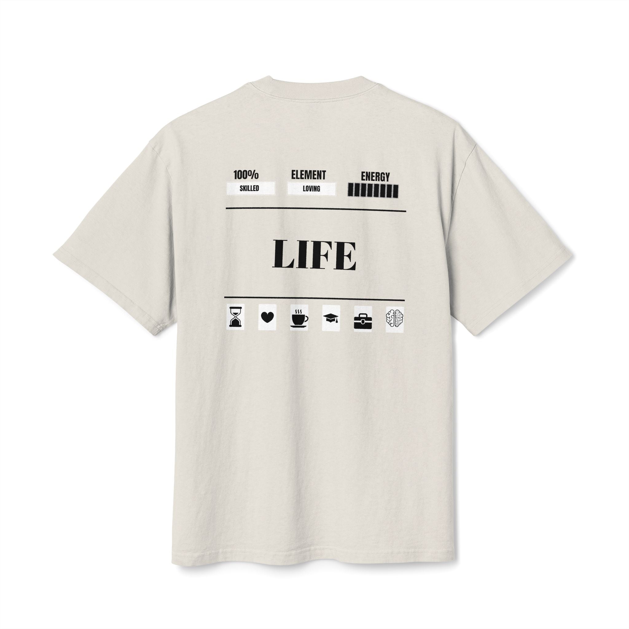 Unisex Heavy Faded Tee with Barcode & Life Design | Casual Wear, Gift for Him/Her, Aesthetic Tee, Everyday Comfort, Trendy Fashion