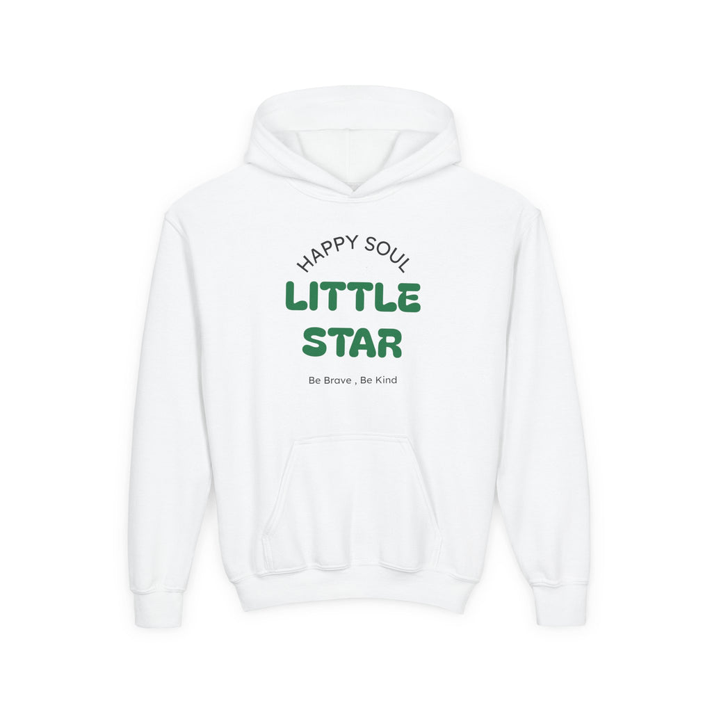 Youth Hooded Sweatshirt - Happy Soul Little Star, Believe in Yourself, Cozy Gift, Inspirational Apparel, Kids Hoodie, Positive Vibes