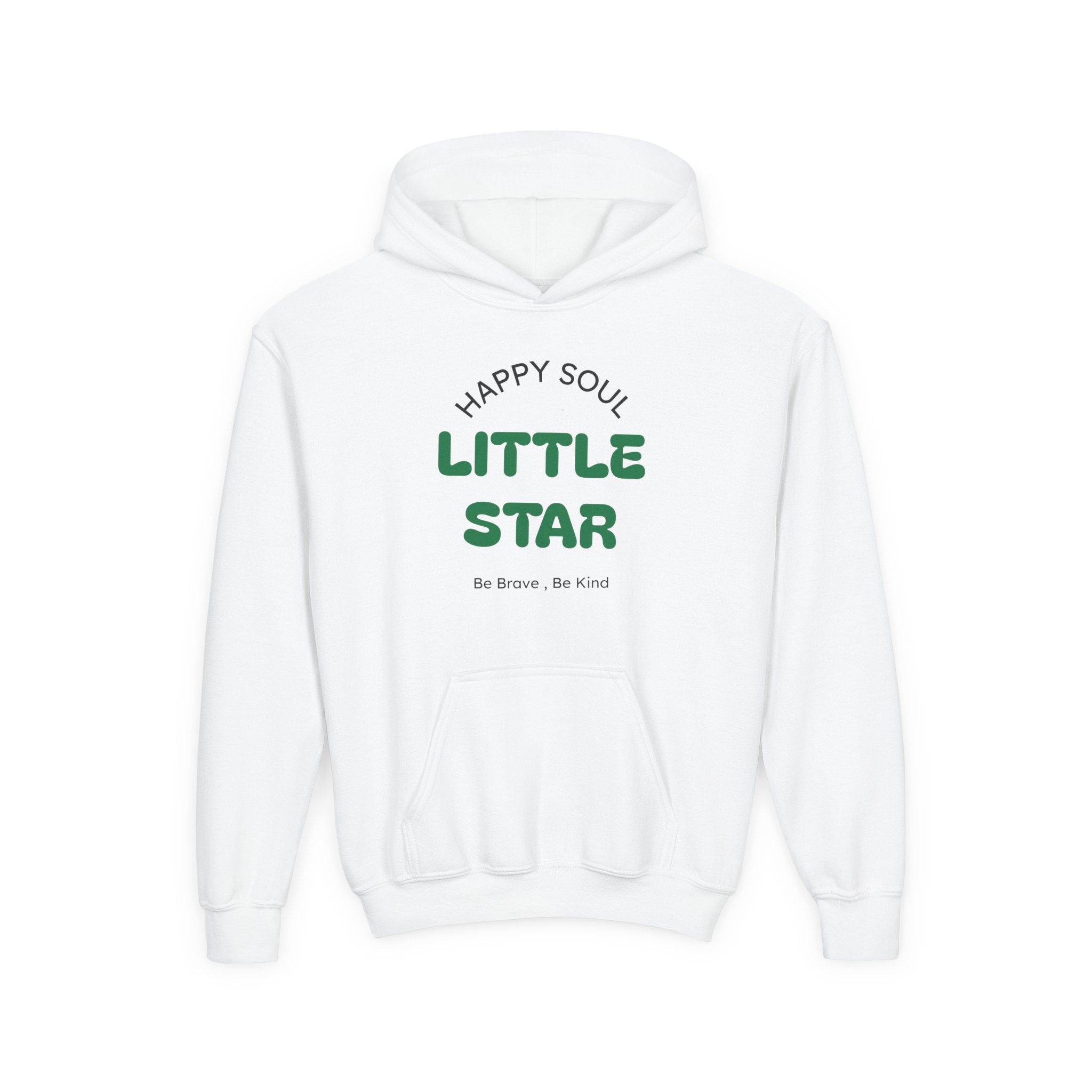 Youth Hooded Sweatshirt - Happy Soul Little Star, Believe in Yourself, Cozy Gift, Inspirational Apparel, Kids Hoodie, Positive Vibes