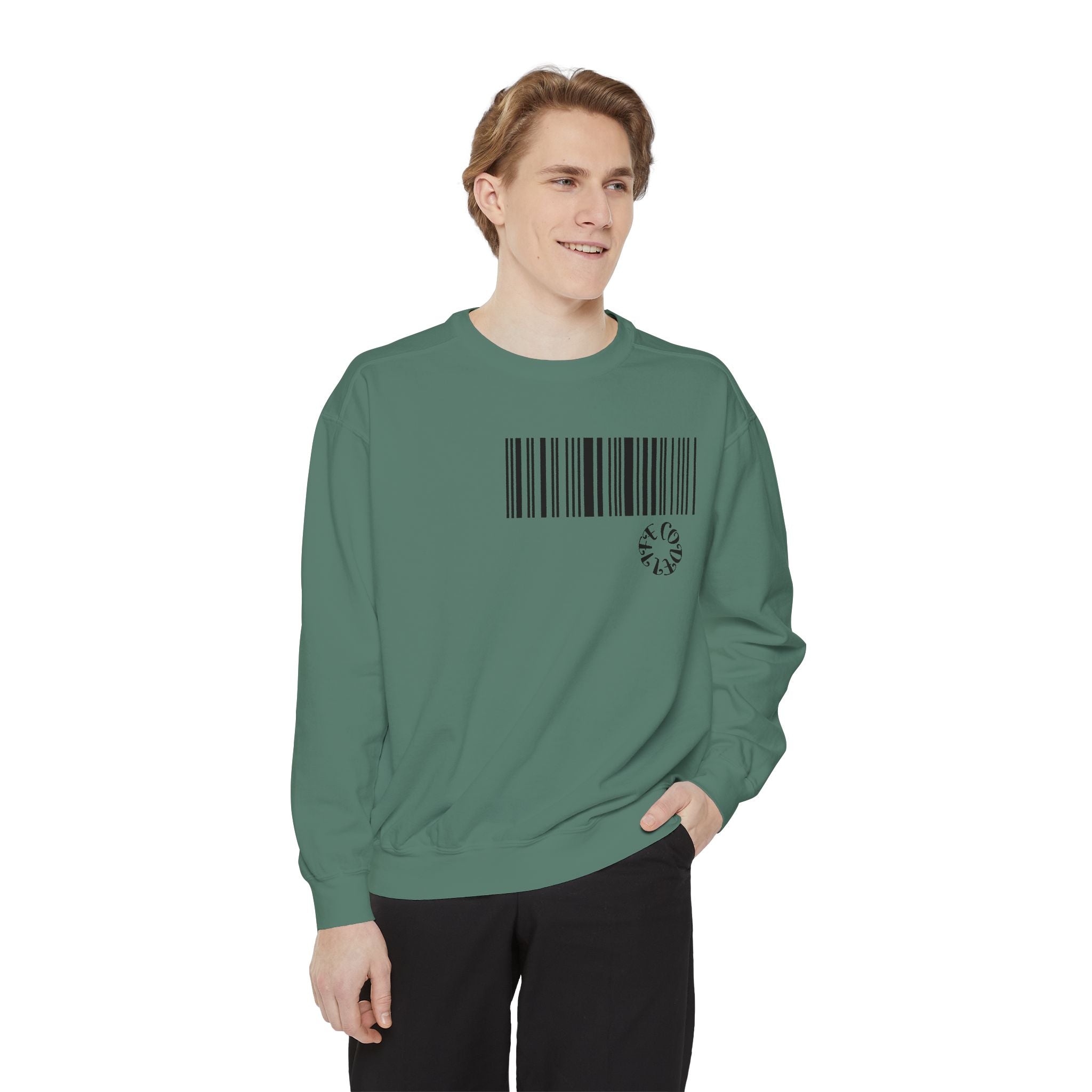 Barcode & Heartbeat Unisex Sweatshirt, Trendy Gift for Him/Her, Casual Wear, Cozy Loungewear, Perfect for Birthdays/Anniversaries/1