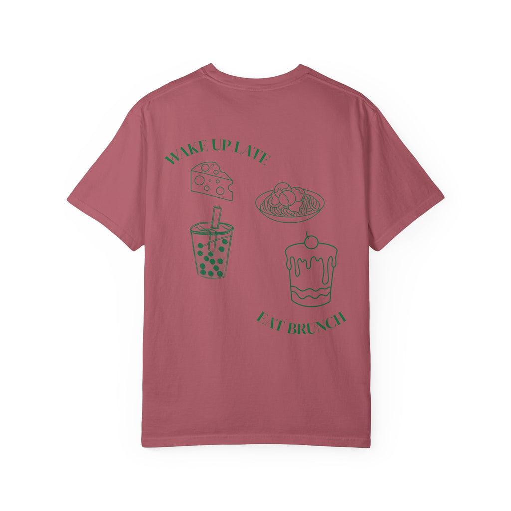 Brunch Vibes T-Shirt, Unisex Garment-Dyed Tee, Perfect for Lazy Mornings & Brunch Lovers, Gift for Foodies, Fun Weekend Wear|