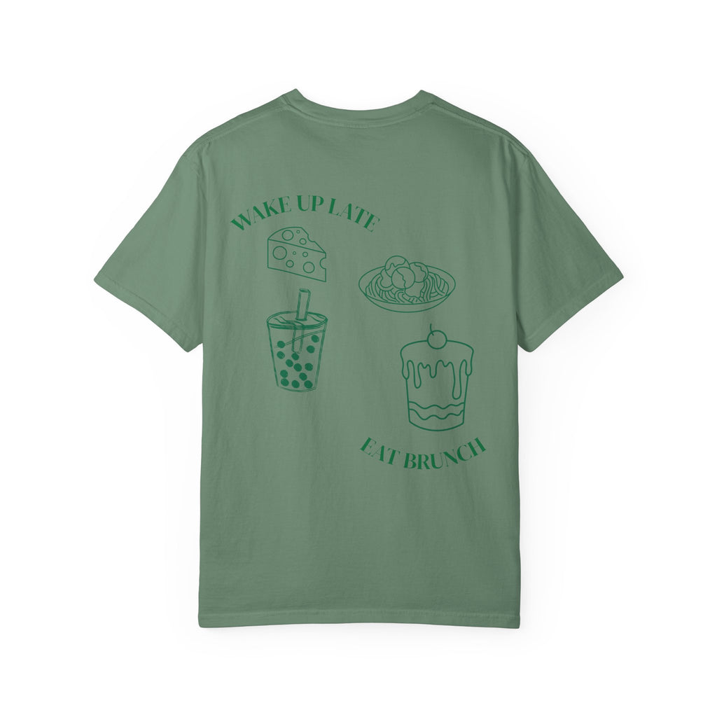Brunch Vibes T-Shirt, Unisex Garment-Dyed Tee, Perfect for Lazy Mornings & Brunch Lovers, Gift for Foodies, Fun Weekend Wear|