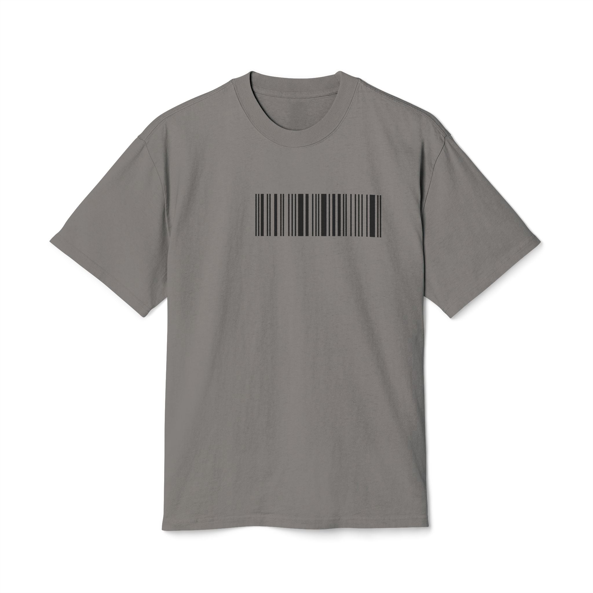 Unisex Heavy Faded Tee with Barcode & Life Design | Casual Wear, Gift for Him/Her, Aesthetic Tee, Everyday Comfort, Trendy Fashion