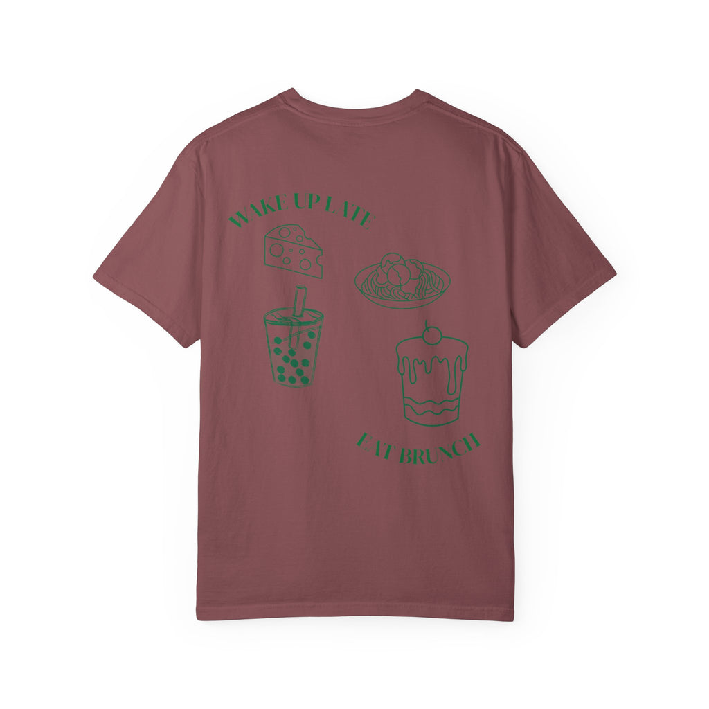 Brunch Vibes T-Shirt, Unisex Garment-Dyed Tee, Perfect for Lazy Mornings & Brunch Lovers, Gift for Foodies, Fun Weekend Wear|