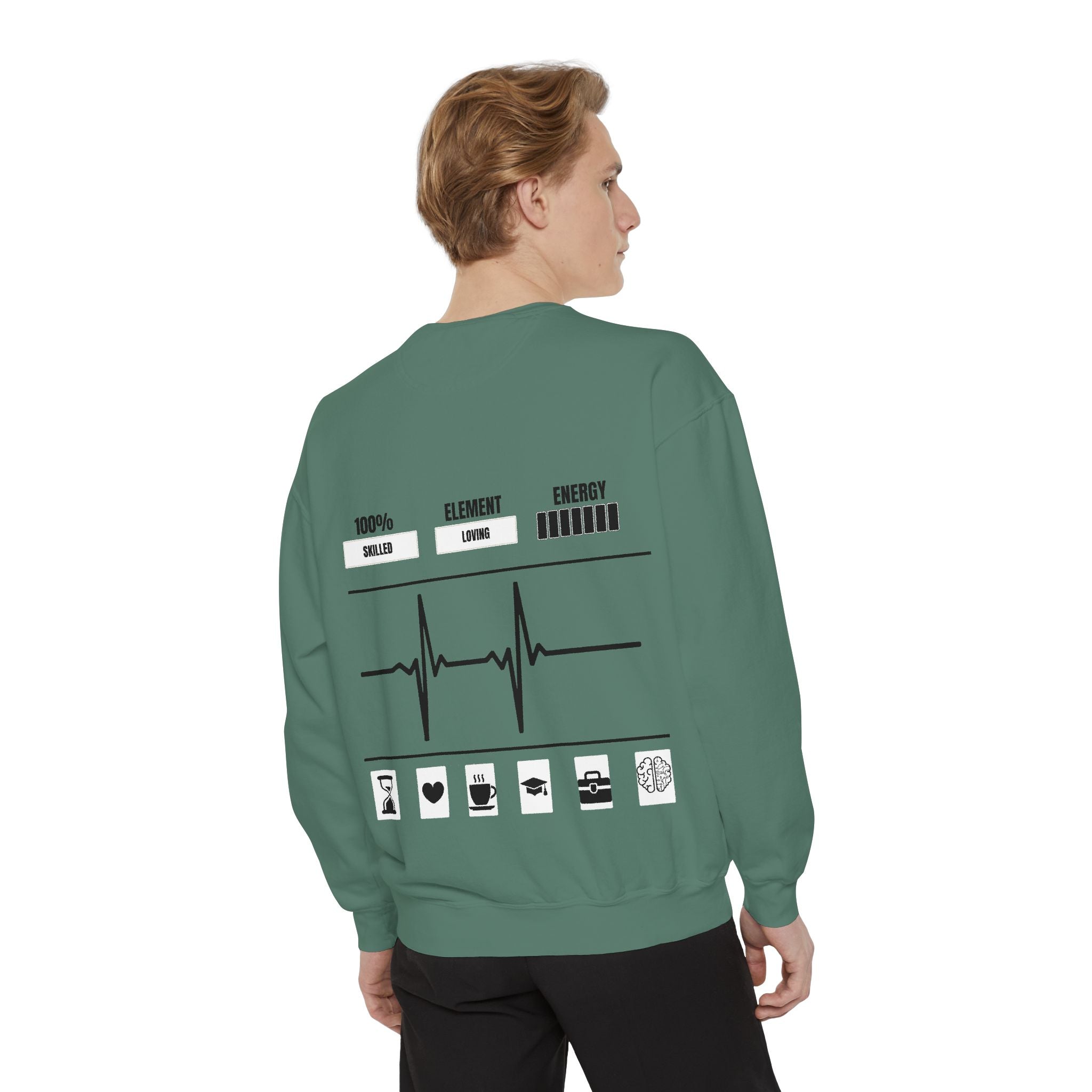 Barcode & Heartbeat Unisex Sweatshirt, Trendy Gift for Him/Her, Casual Wear, Cozy Loungewear, Perfect for Birthdays/Anniversaries/1