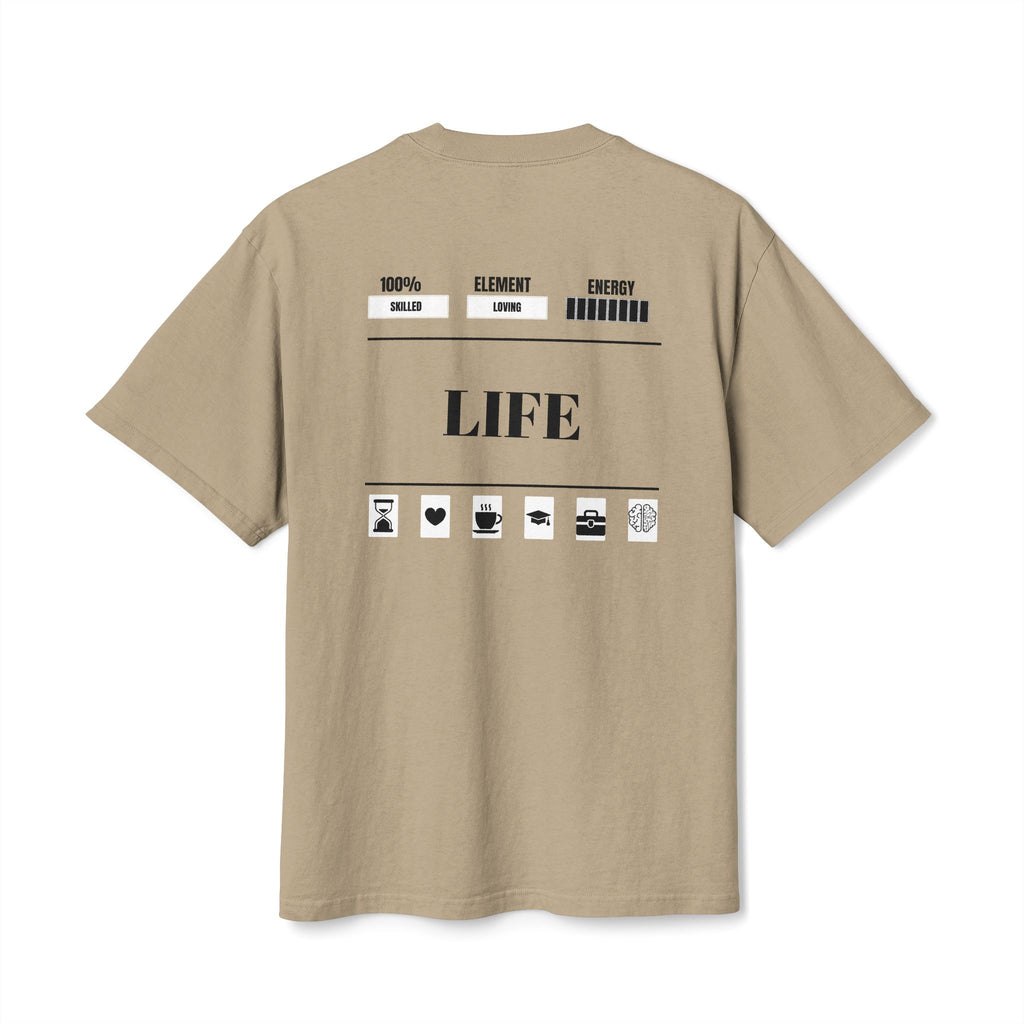 Unisex Heavy Faded Tee with Barcode & Life Design | Casual Wear, Gift for Him/Her, Aesthetic Tee, Everyday Comfort, Trendy Fashion