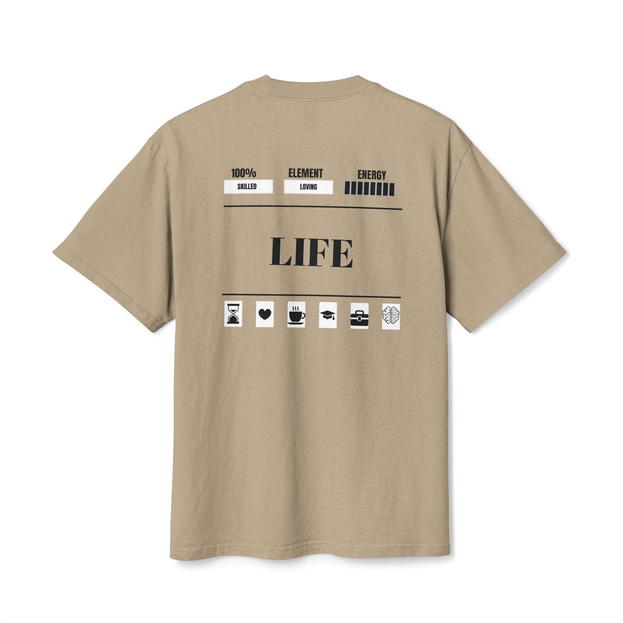 Unisex Heavy Faded Tee with Barcode & Life Design | Casual Wear, Gift for Him/Her, Aesthetic Tee, Everyday Comfort, Trendy Fashion