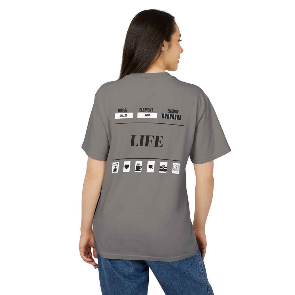 Unisex Heavy Faded Tee with Barcode & Life Design | Casual Wear, Gift for Him/Her, Aesthetic Tee, Everyday Comfort, Trendy Fashion