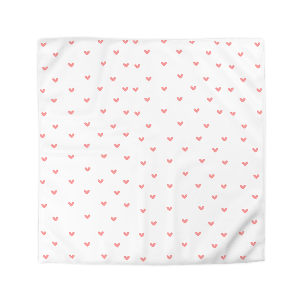 Cute Hearts Microfiber Duvet Cover, Romantic Bedding, Gift for Newlyweds, Cozy Bedroom Decor, Valentine's Day Home Accessory