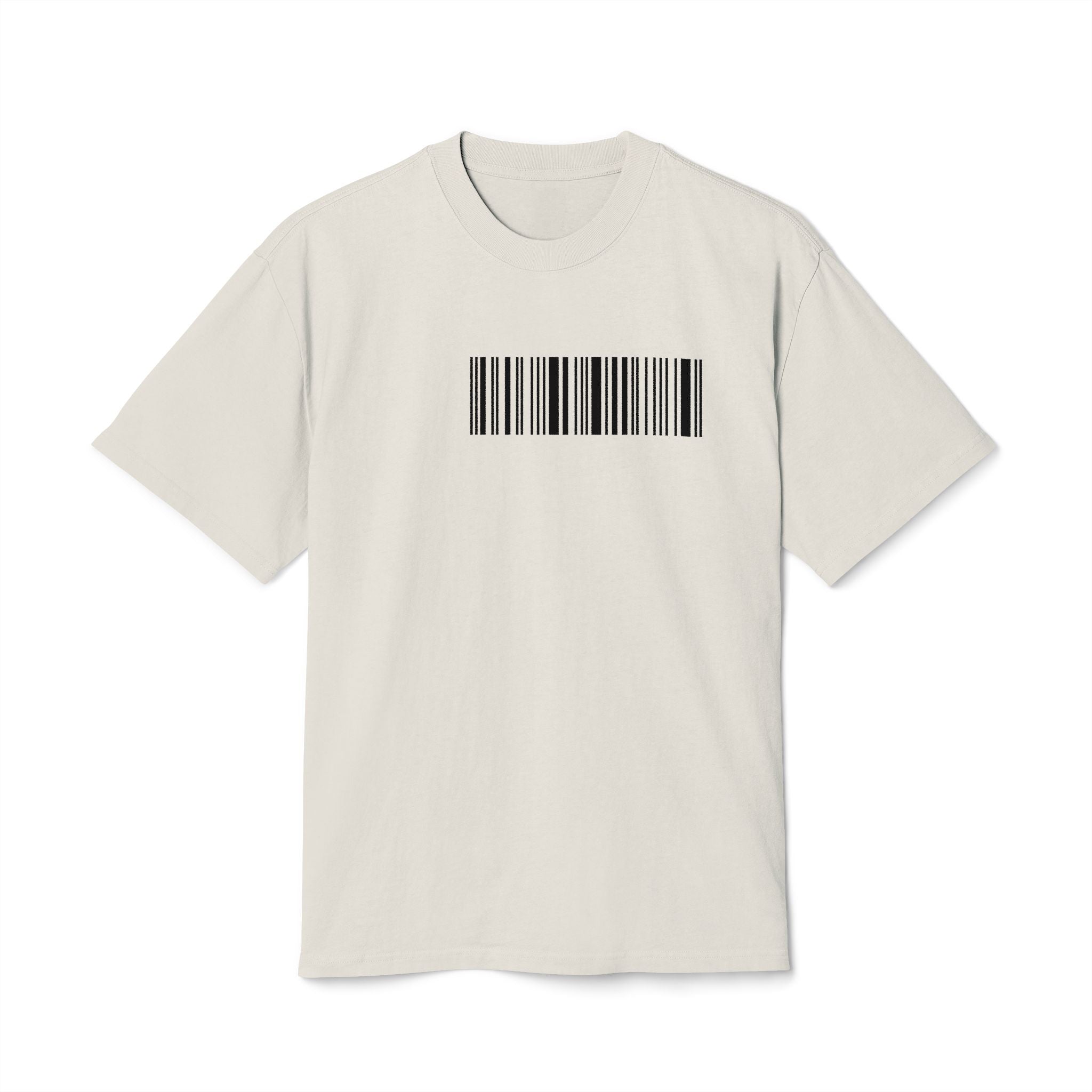 Unisex Heavy Faded Tee with Barcode & Life Design | Casual Wear, Gift for Him/Her, Aesthetic Tee, Everyday Comfort, Trendy Fashion